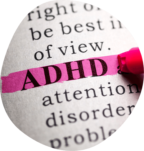 ADHD highlighted in dictionary
