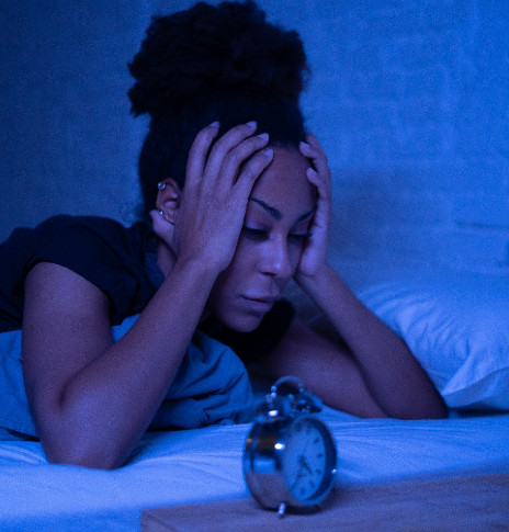 Woman who is unable to sleep due to anxiety