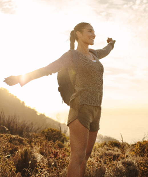 Happy woman enjoying time outdoors
