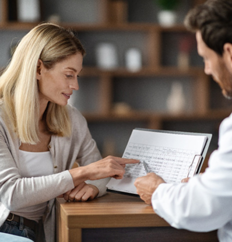 Patient and doctor discussing treatment plan